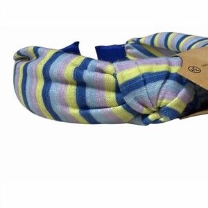 Fantasia Striped Padded Knotted Headband Blue Yellow Lavender Multicolor